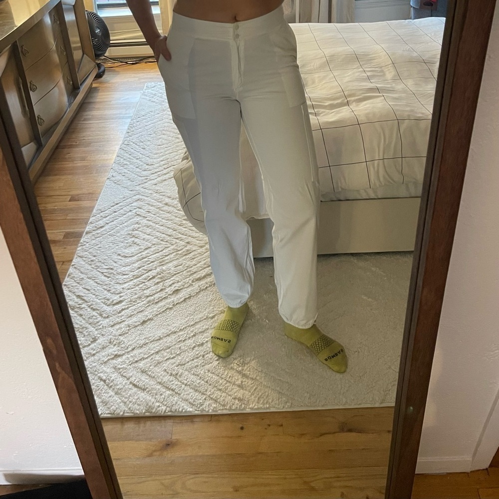 100% Cotton Vintage White Cargo Pants - Picture 5 of 7